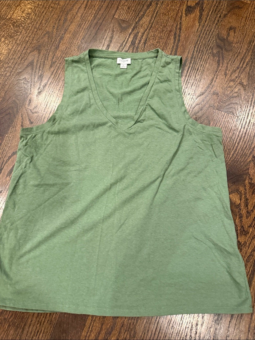 J. Crew Olive Green V-Neck Sleeveless Tank ladies large